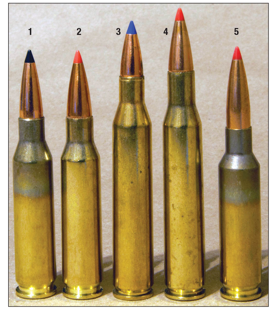 As a sporting cartridge, the (1) .260 Remington had to prove itself against the (2) 7mm-08 Remington, (3) .25-06 Remington and the (4) .270 Winchester. It has now come up against great commercial competition from the (5) 6.5 Creedmoor.